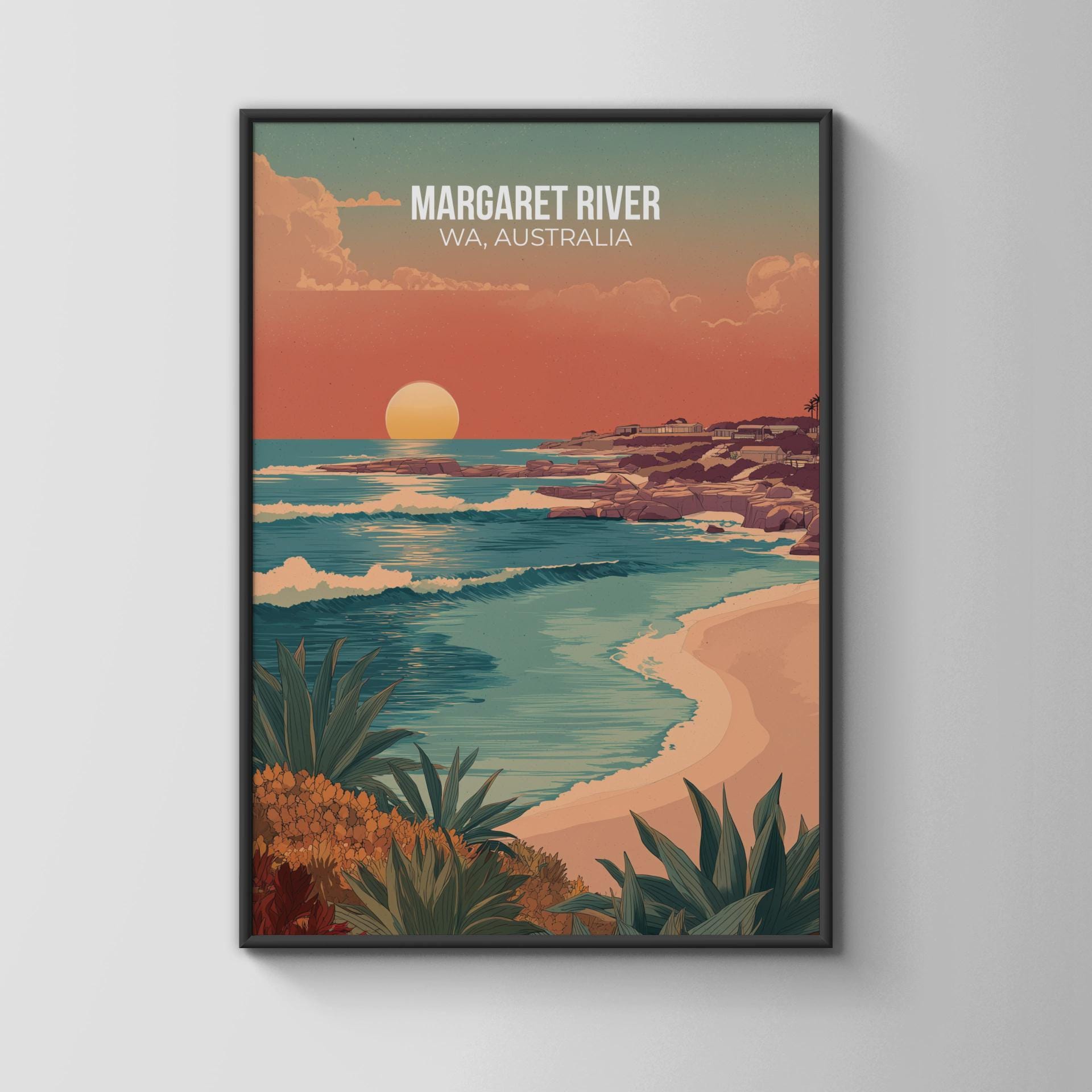 Margaret River WA Australia Coastal Poster Print - Travel Wall Art