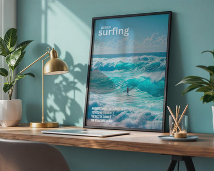 Surfing Poster Margaret River WA Australia Surf Art Wave Print - Travel Wall Art