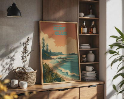 Byron Bay Surf Club Wall Art Beach Print Coastal Landscape Poster - Travel Wall Art