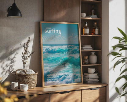 Surfing Poster Margaret River WA Australia Surf Art Wave Print - Travel Wall Art