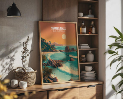 Snapper Rocks QLD Australia Print Surf Art Coastal Wall Art - Travel Wall Art