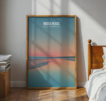 Noosa Heads QLD Australia Travel Poster Wall Art Print Minimalist Design - Travel Wall Art