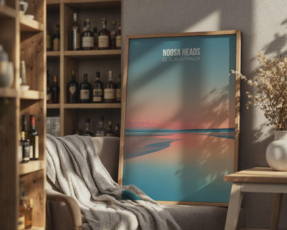 Noosa Heads QLD Australia Travel Poster Wall Art Print Minimalist Design - Travel Wall Art