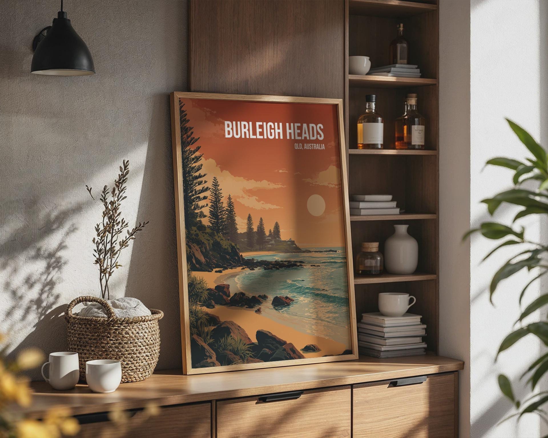 Burleigh Heads QLD Australia Beach Poster Wall Art Print - Travel Wall Art