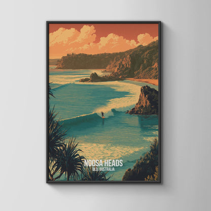 Noosa Heads Surf Poster Art Print Australia - Travel Wall Art