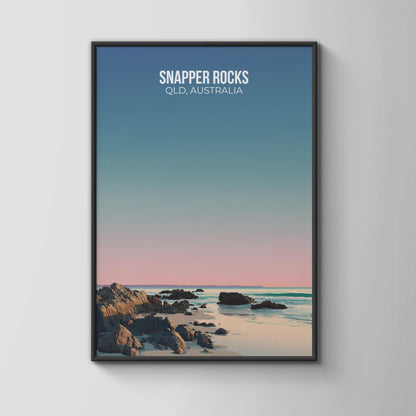 Snapper Rocks Coastal Wall Art Print QLD Australia - Travel Wall Art