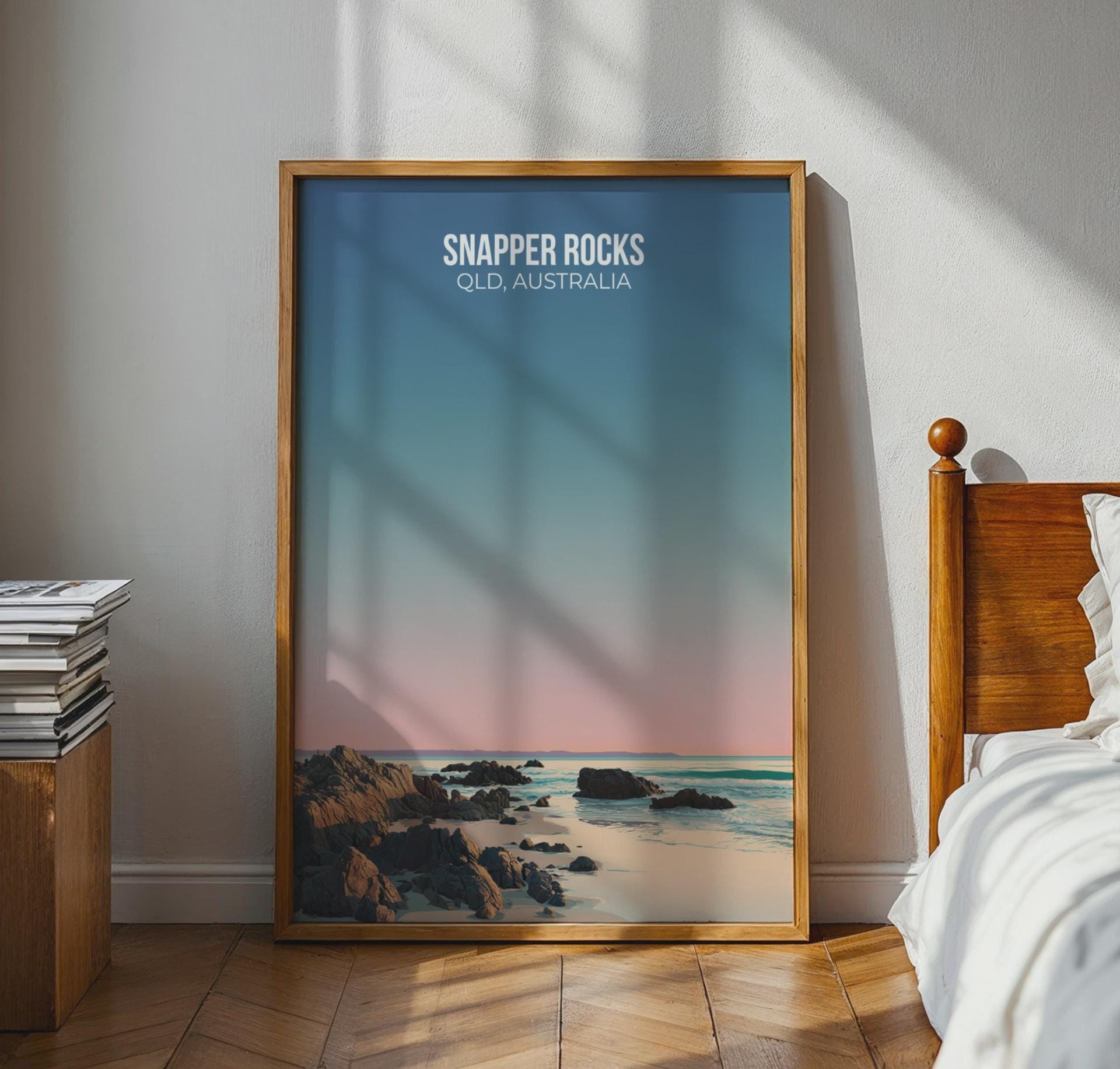 Snapper Rocks Coastal Wall Art Print QLD Australia - Travel Wall Art