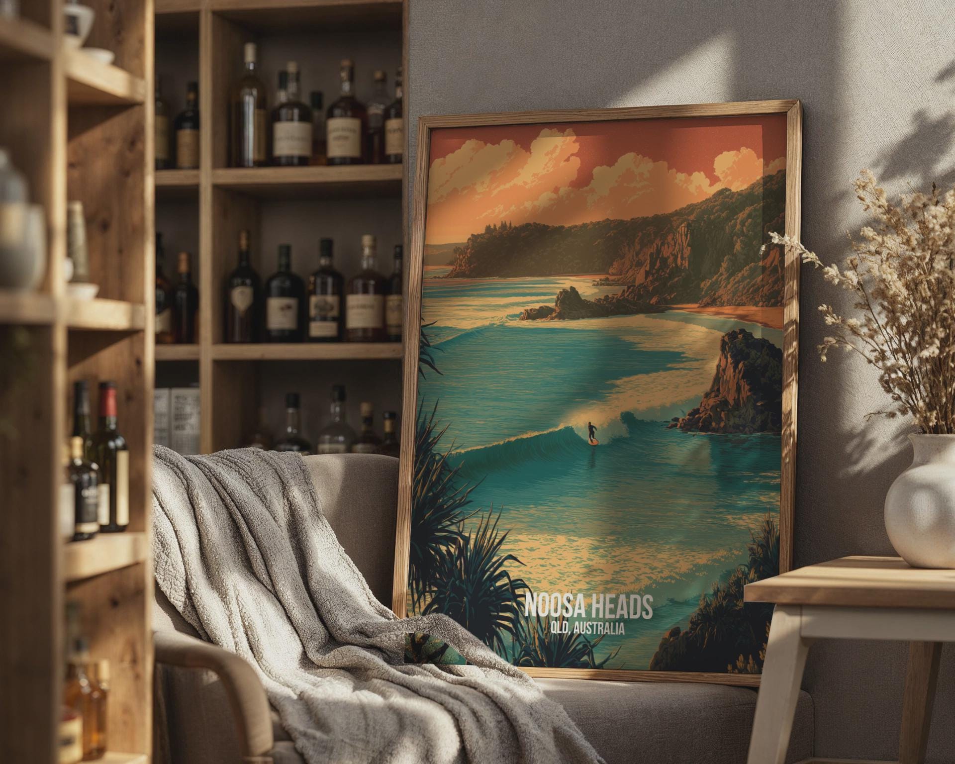 Noosa Heads Surf Poster Art Print Australia - Travel Wall Art