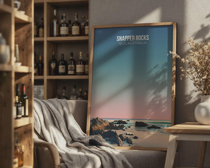 Snapper Rocks Coastal Wall Art Print QLD Australia - Travel Wall Art