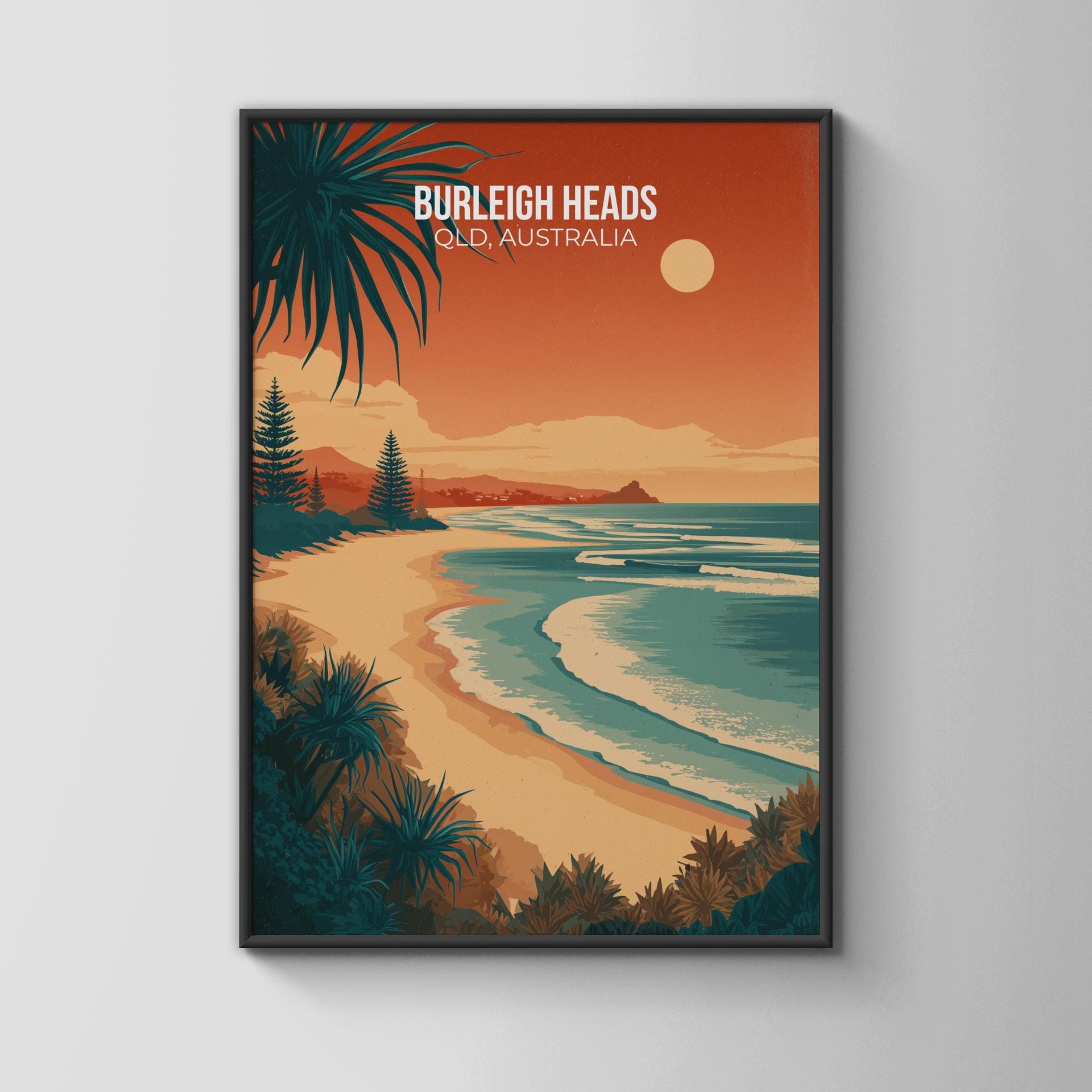 Burleigh Heads QLD Australia Beach Print Wall Art - Travel Wall Art