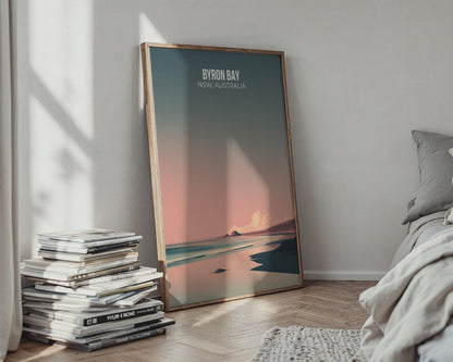 Byron Bay Coastal Print Artwork Poster Wall Art Scenic Landscape - Travel Wall Art