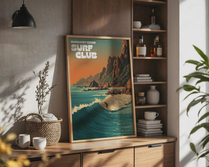 Margaret River Surf Club Poster Ocean Waves Beach Art - Travel Wall Art