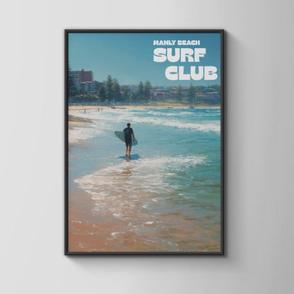 Manly Beach Surf Club Poster Wall Art Print - Travel Wall Art