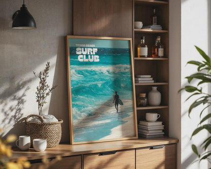 Trigg Beach Surf Club Art Print Ocean Waves Surfing Poster - Travel Wall Art