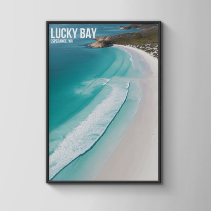 Lucky Bay Beach Poster Coastal Wall Art Esperance WA - Travel Wall Art
