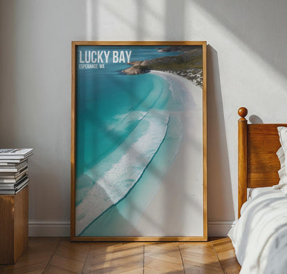 Lucky Bay Beach Poster Coastal Wall Art Esperance WA - Travel Wall Art