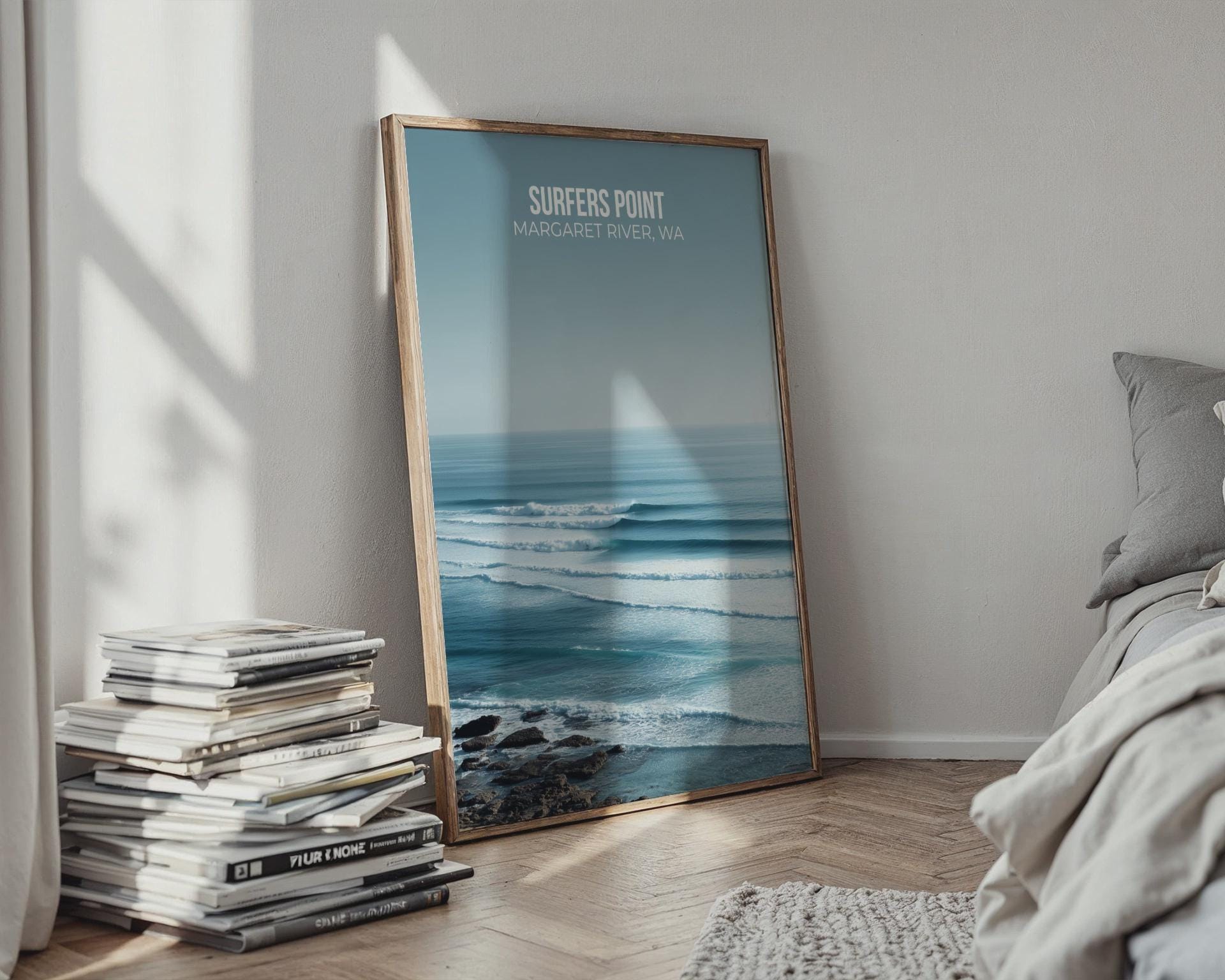 Surfers Point Wall Art Margaret River Waves Print Sea Beach Decor - Travel Wall Art