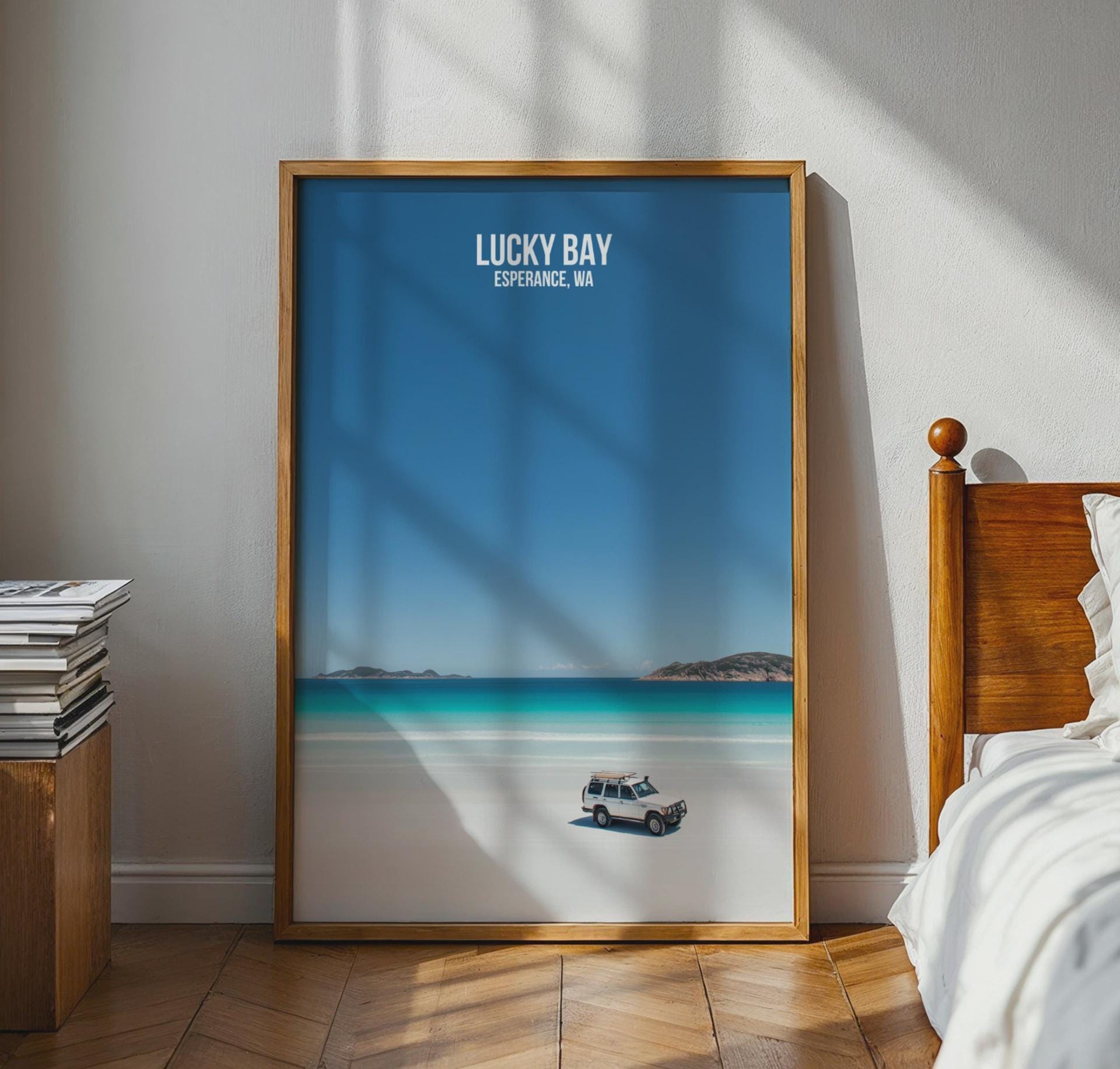 Lucky Bay Esperance WA Beach Print Poster Wall Art - Travel Wall Art