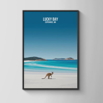 Lucky Bay Print Coastal Wall Art Kangaroo Australia - Travel Wall Art