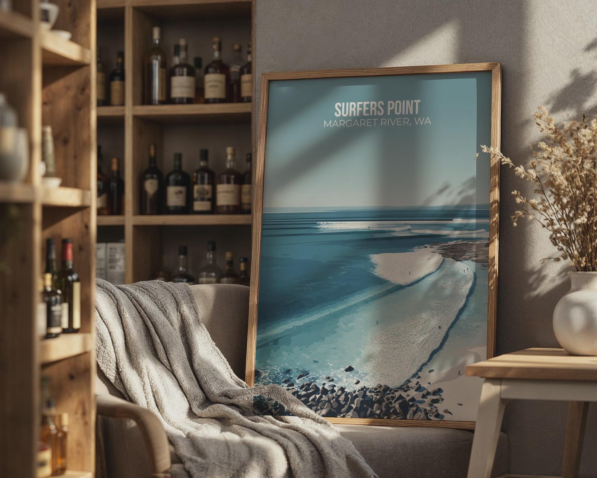 Surfers Point Poster Margaret River WA Coastal Wall Art - Travel Wall Art