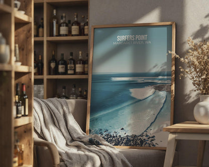 Surfers Point Poster Margaret River WA Coastal Wall Art - Travel Wall Art
