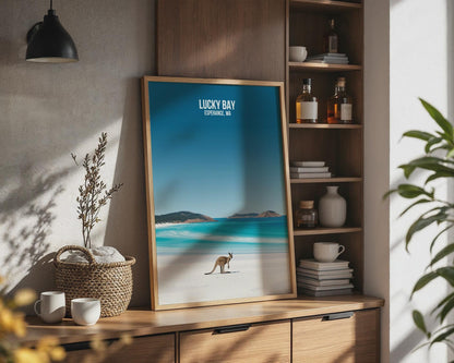 Lucky Bay Print Coastal Wall Art Kangaroo Australia - Travel Wall Art