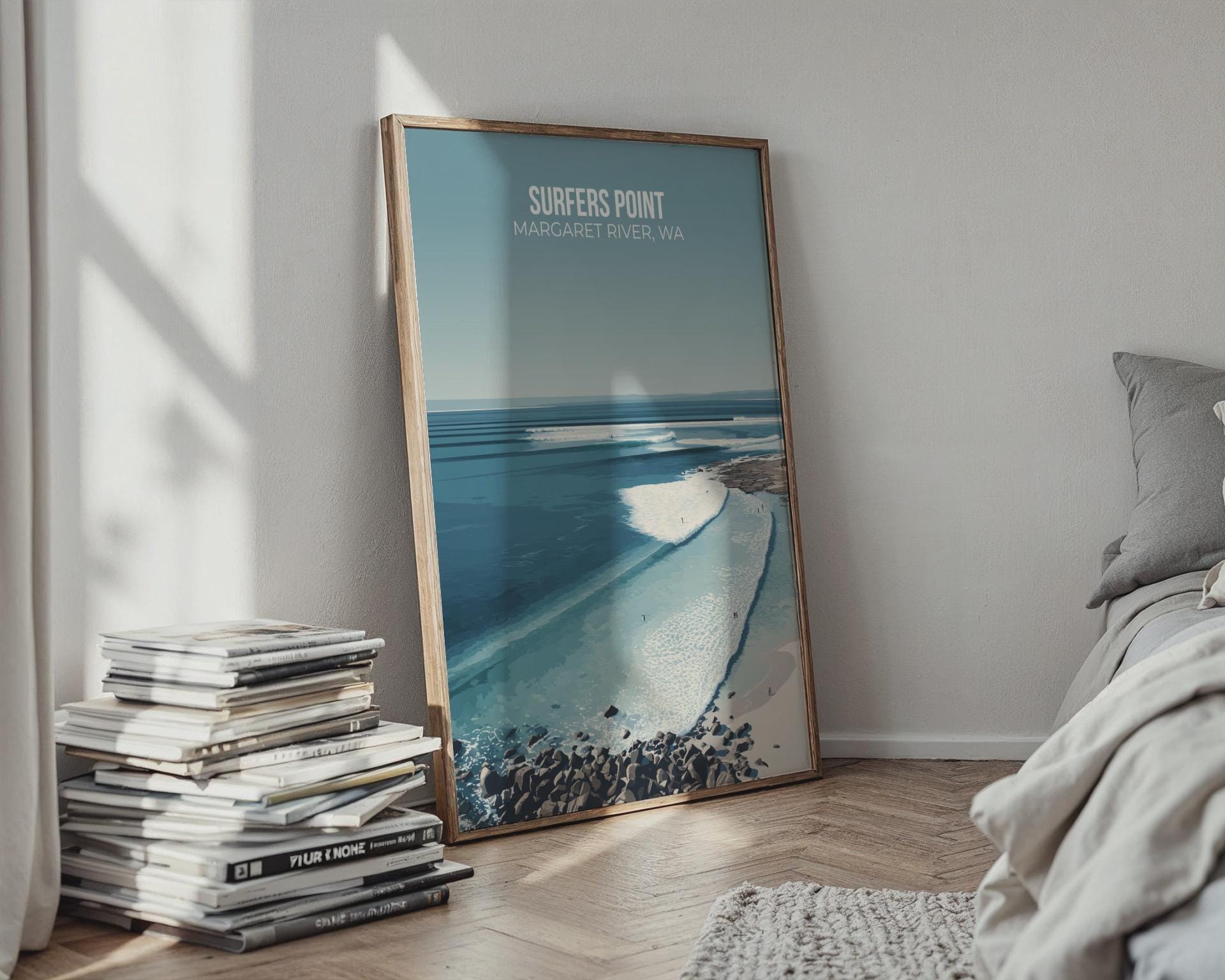 Surfers Point Poster Margaret River WA Coastal Wall Art - Travel Wall Art