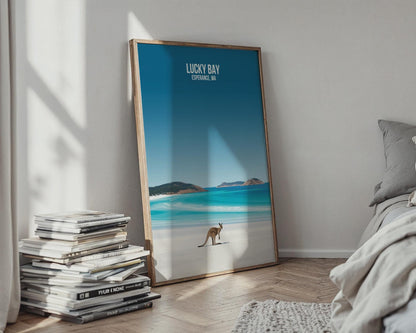 Lucky Bay Print Coastal Wall Art Kangaroo Australia - Travel Wall Art