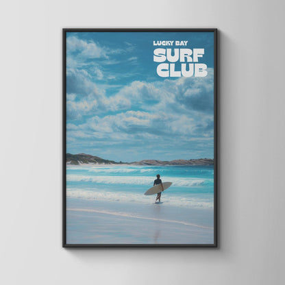 Lucky Bay Surf Club Poster Art Print Coastal Landscape - Travel Wall Art