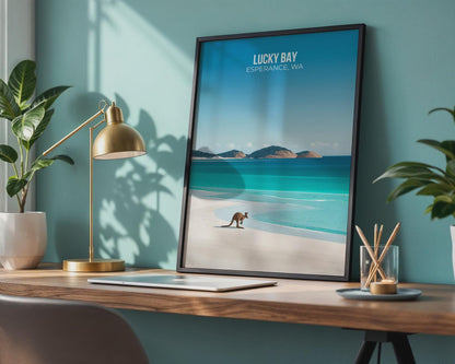 Lucky Bay Australia Wall Art Poster Print - Travel Wall Art