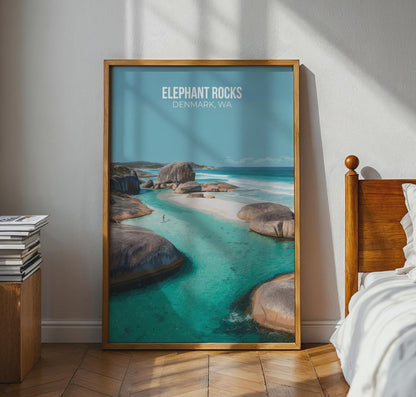 Elephant Rocks Denmark WA Travel Poster Art Print - Travel Wall Art