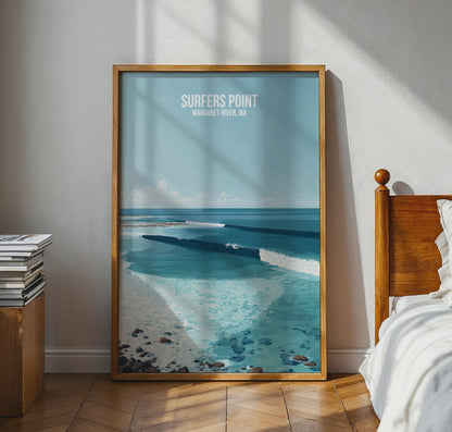 Surfers Point Poster Margaret River WA Coastal Artwork - Travel Wall Art