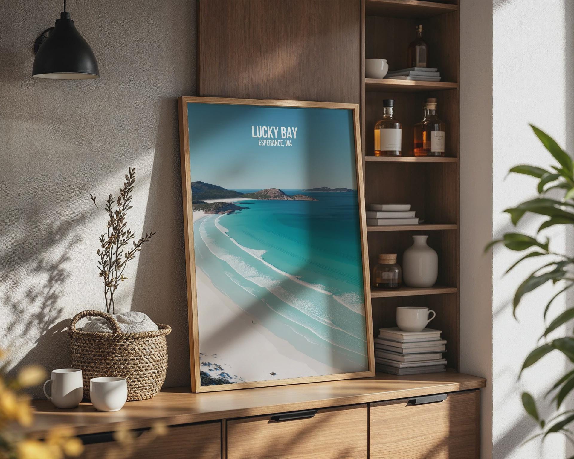 Lucky Bay Beach Poster Print Esperance WA Coastal Wall Art - Travel Wall Art
