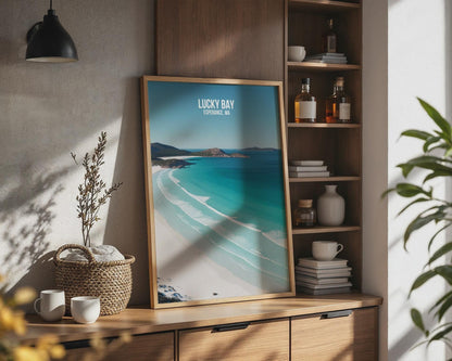 Lucky Bay Beach Poster Print Esperance WA Coastal Wall Art - Travel Wall Art