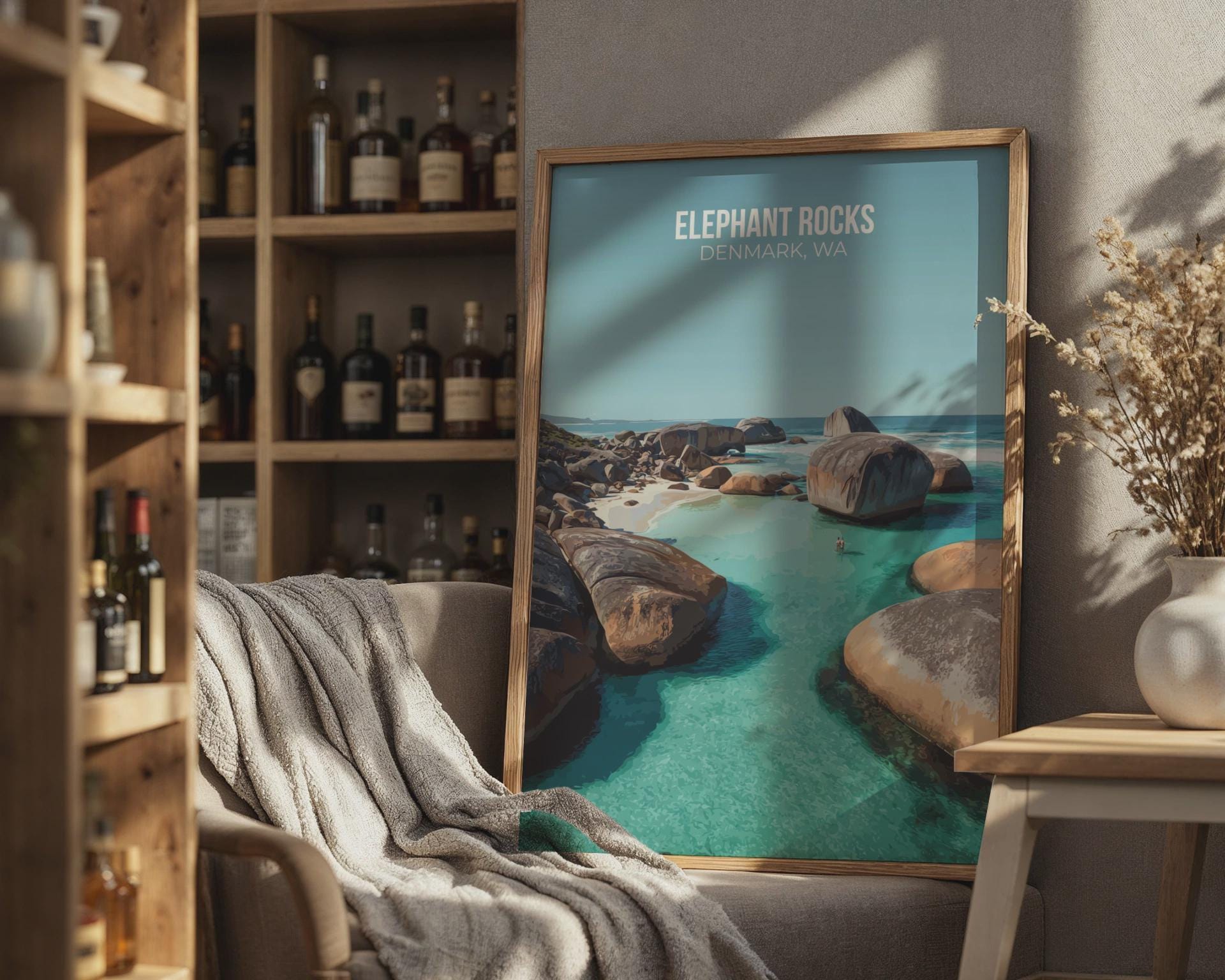 Elephant Rocks Poster Denmark WA Coastal Art Wall Art Print - Travel Wall Art