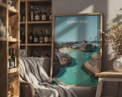 Elephant Rocks Poster Denmark WA Coastal Art Wall Art Print - Travel Wall Art