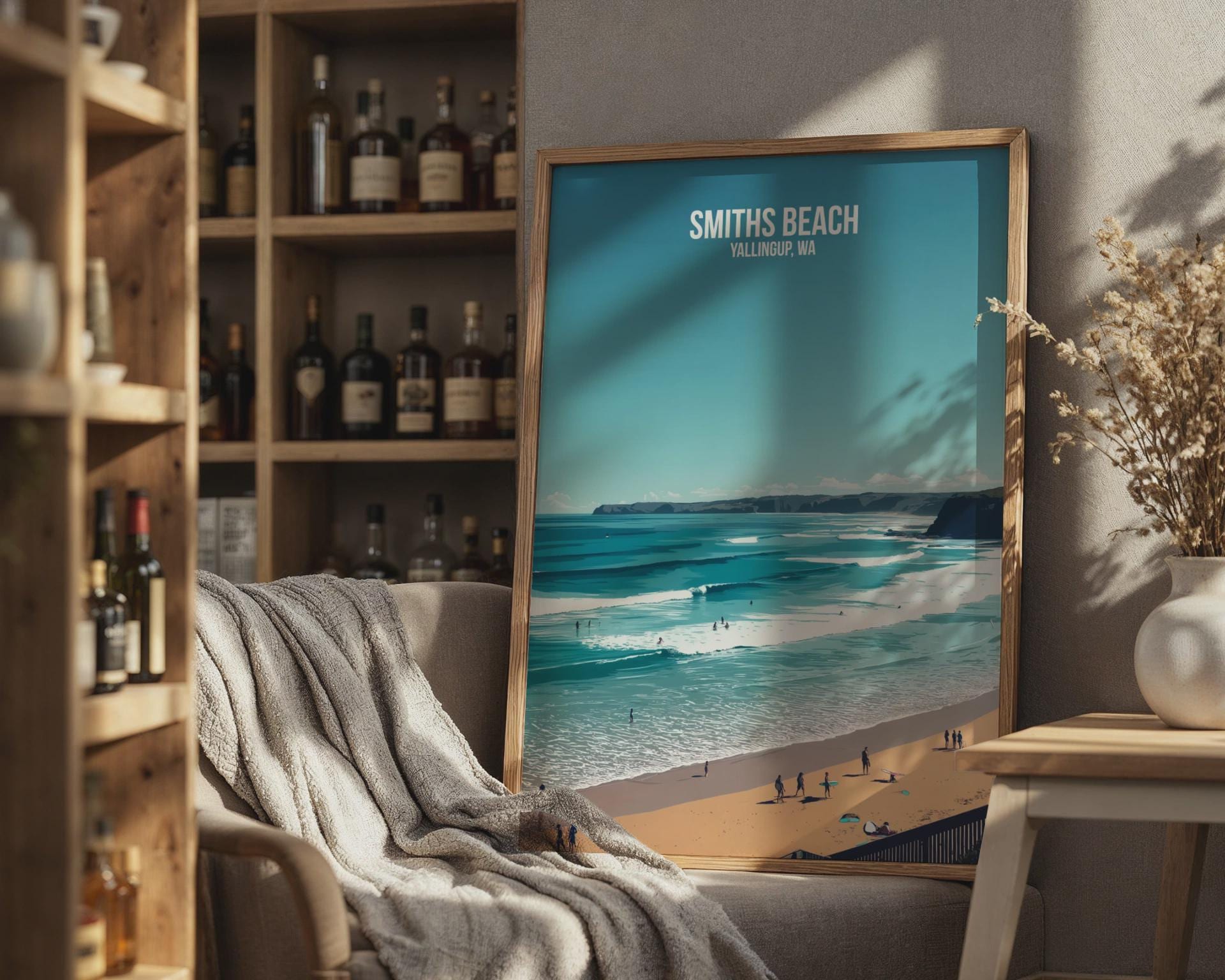Smiths Beach Yallingup WA Travel Poster Wall Art - Travel Wall Art