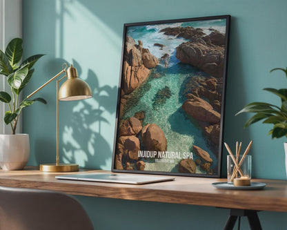 Injidup Natural Spa Wall Art Poster Yallingup WA Coastal Landscape Print - Travel Wall Art