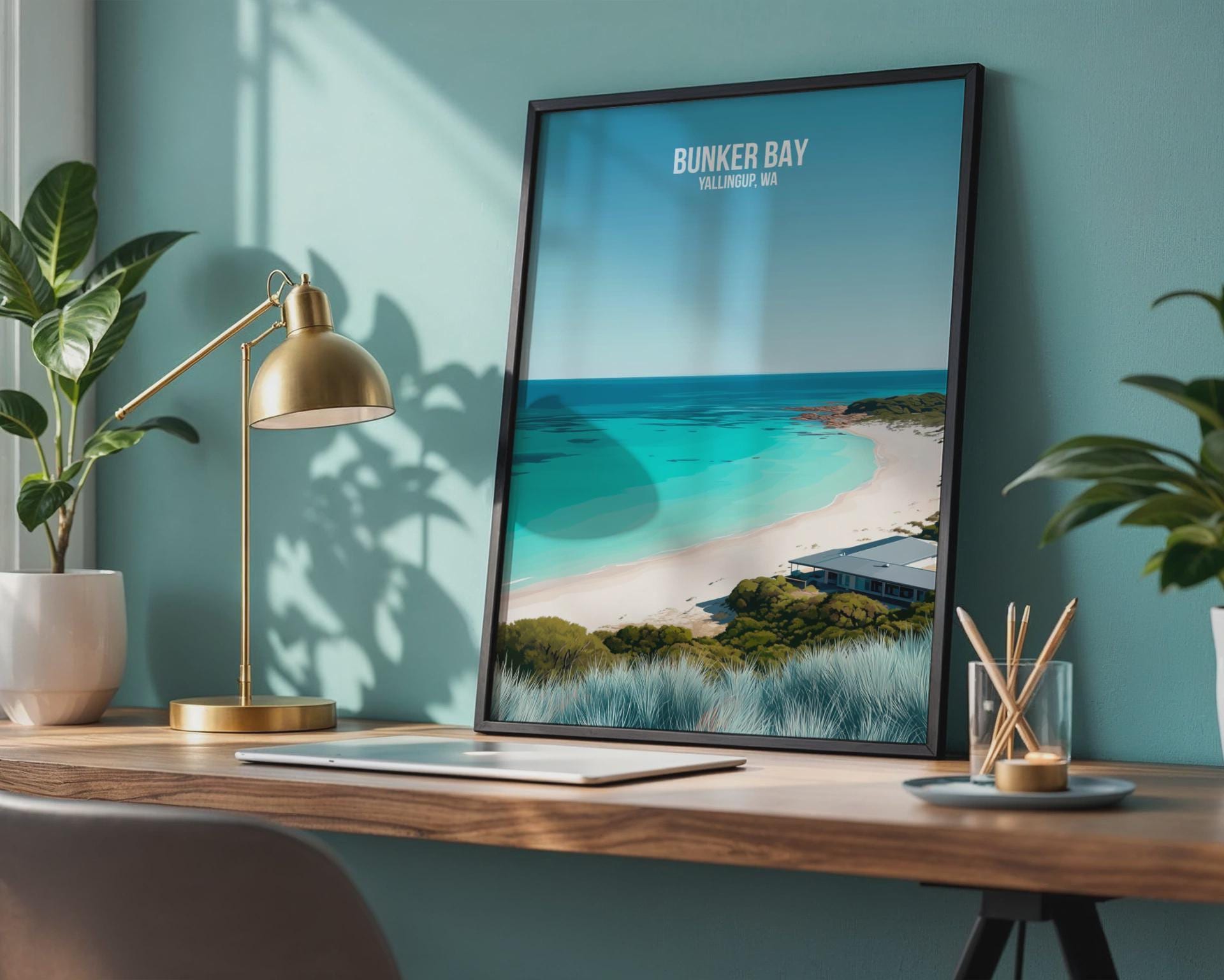 Bunker Bay Beach Poster Yallingup Ocean Art Print Wall Art - Travel Wall Art