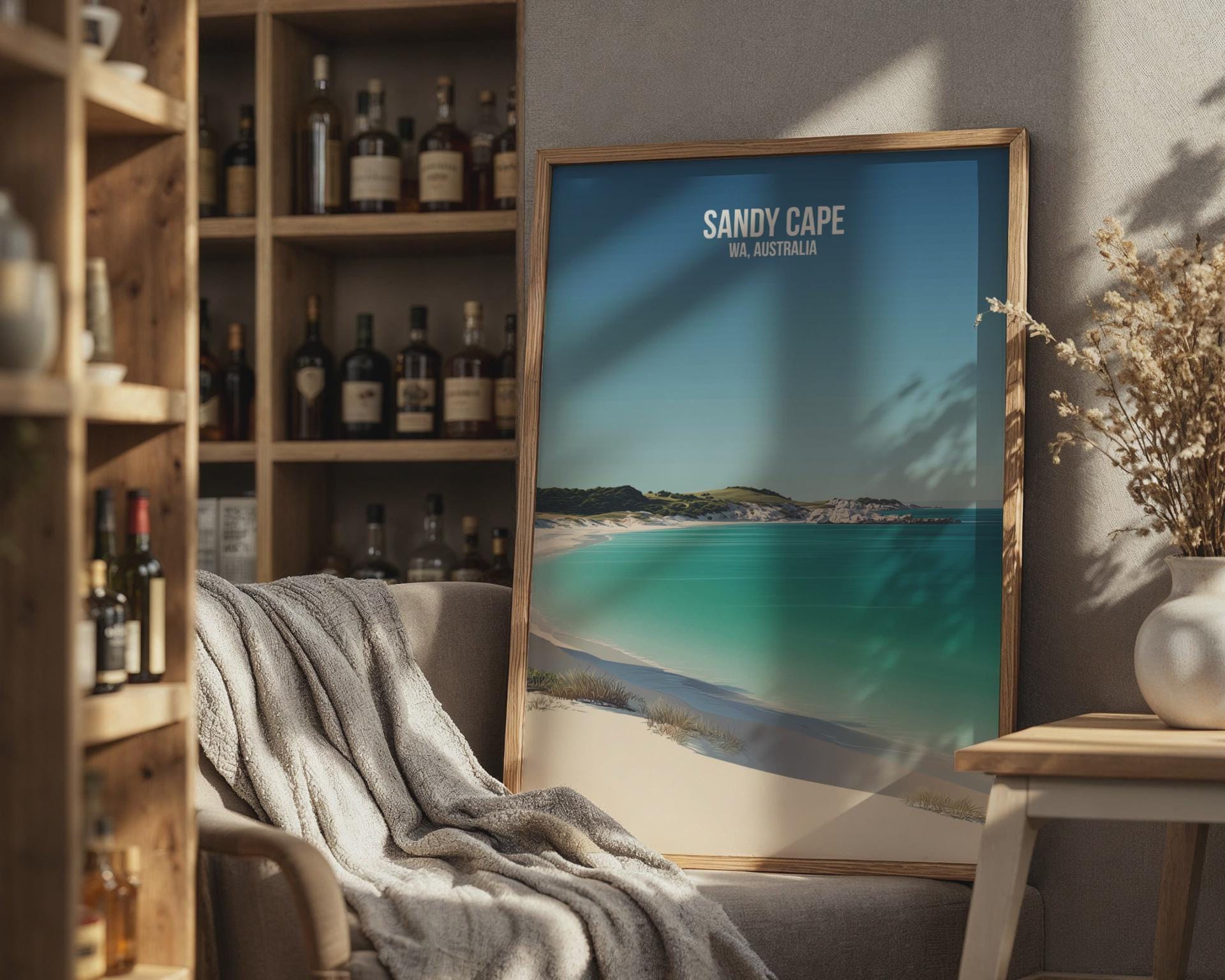 Sandy Cape WA Australia Travel Poster Print Wall Art - Travel Wall Art