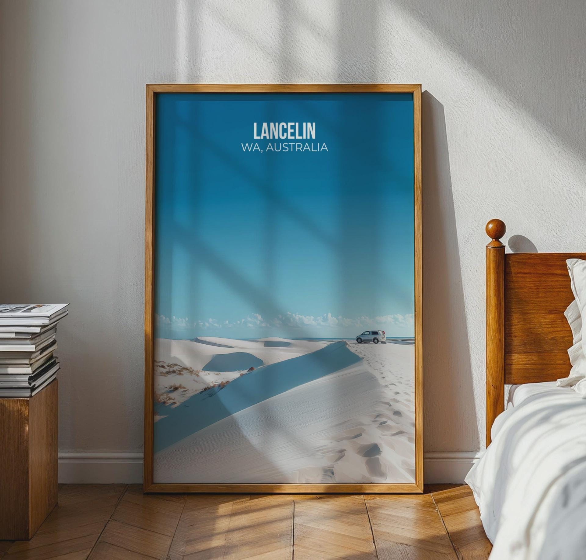 Lancelin Travel Poster Wall Art WA Australia Landscape Print - Travel Wall Art