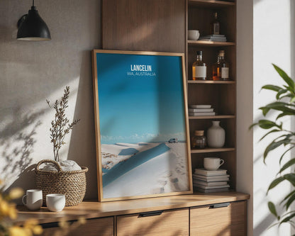 Lancelin Travel Poster Wall Art WA Australia Landscape Print - Travel Wall Art