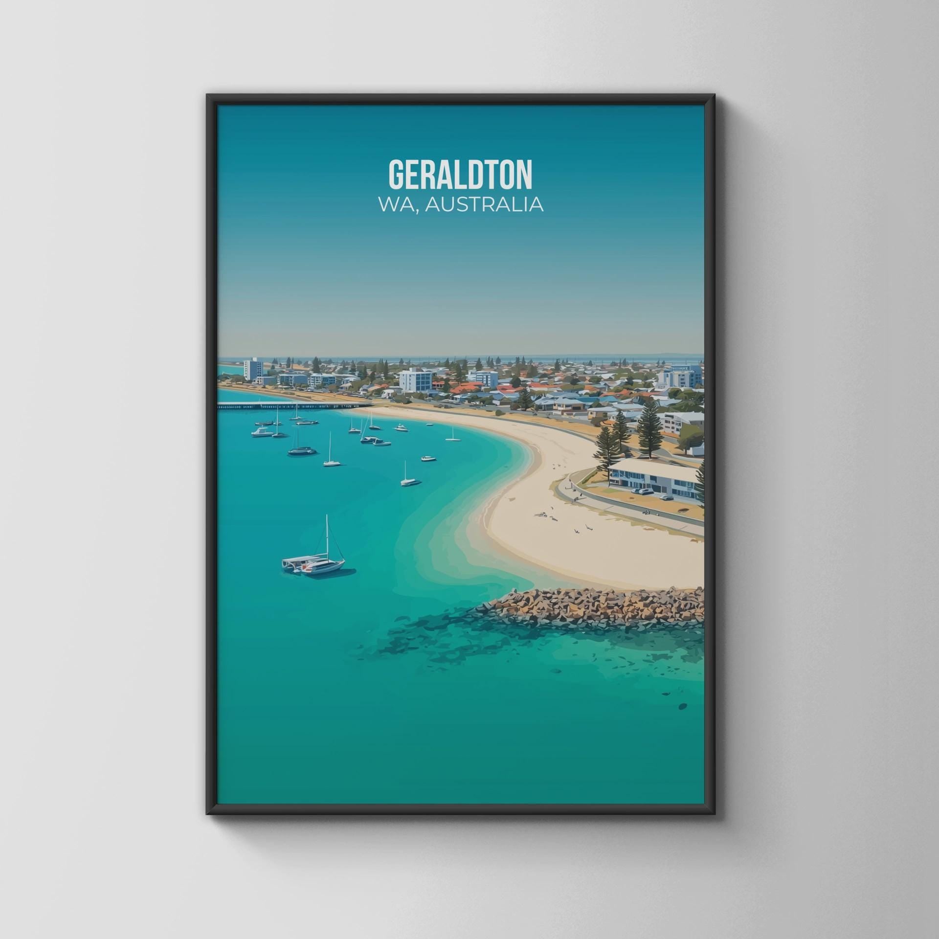 Geraldton WA Australia Travel Poster Wall Art - Travel Wall Art