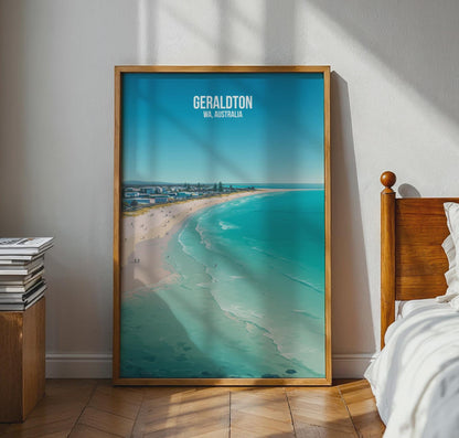Geraldton WA Australia Beach Landscape Poster Art Print - Travel Wall Art