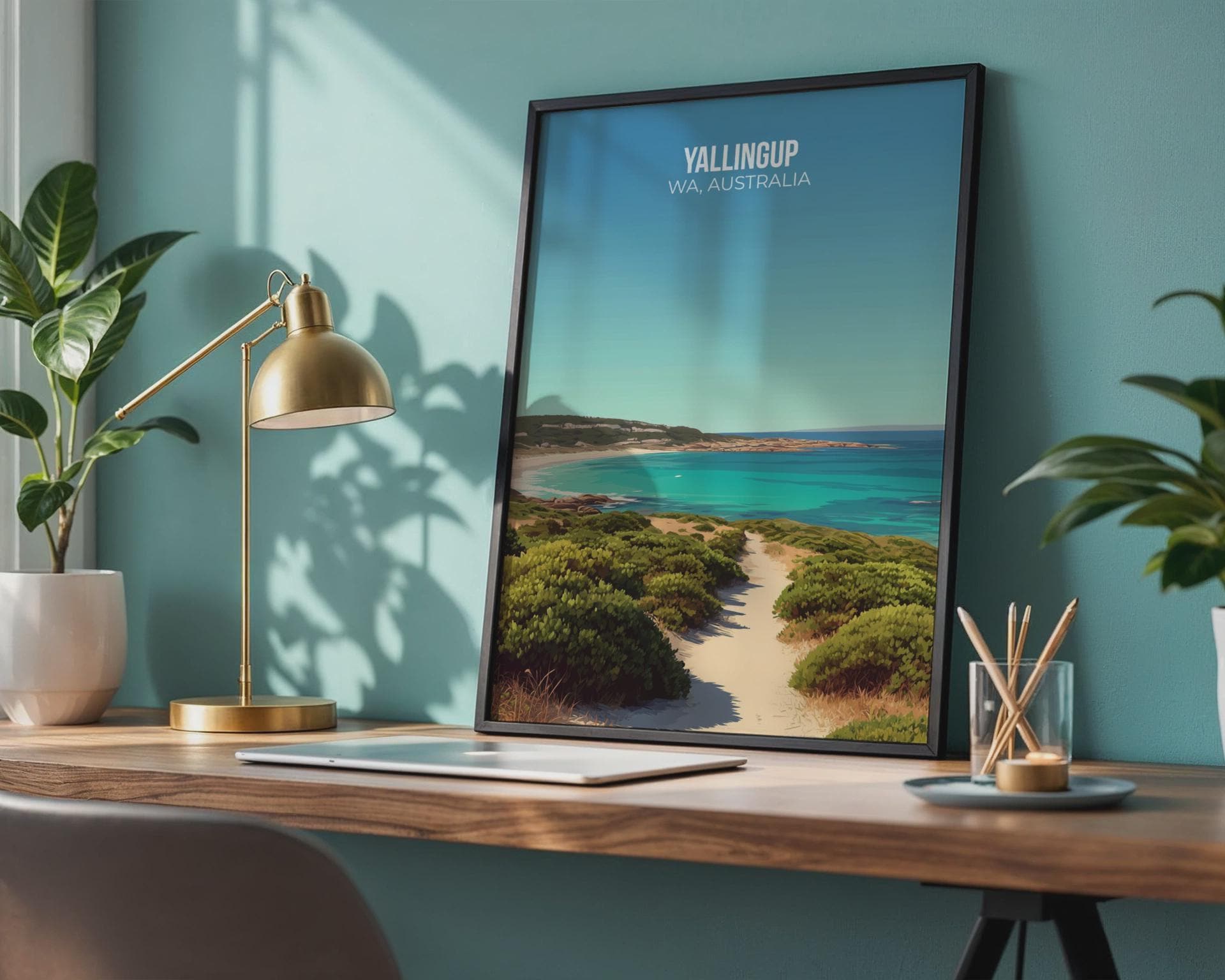 Yallingup Beach Poster Art Print WA Australia Landscape Wall Art - Travel Wall Art