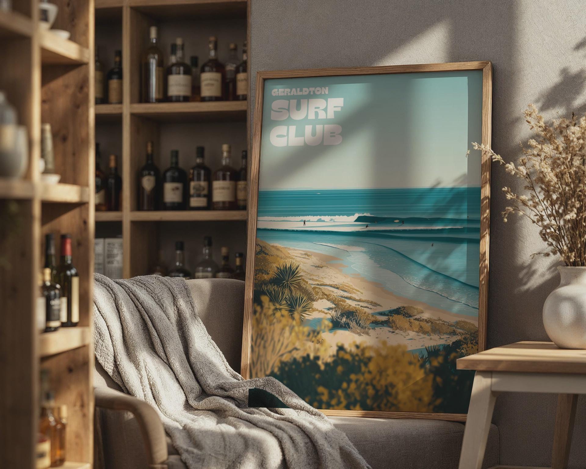 Geraldton Surf Club Poster Coastal Wall Art - Travel Wall Art