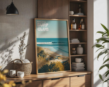 Geraldton Surf Club Poster Coastal Wall Art - Travel Wall Art