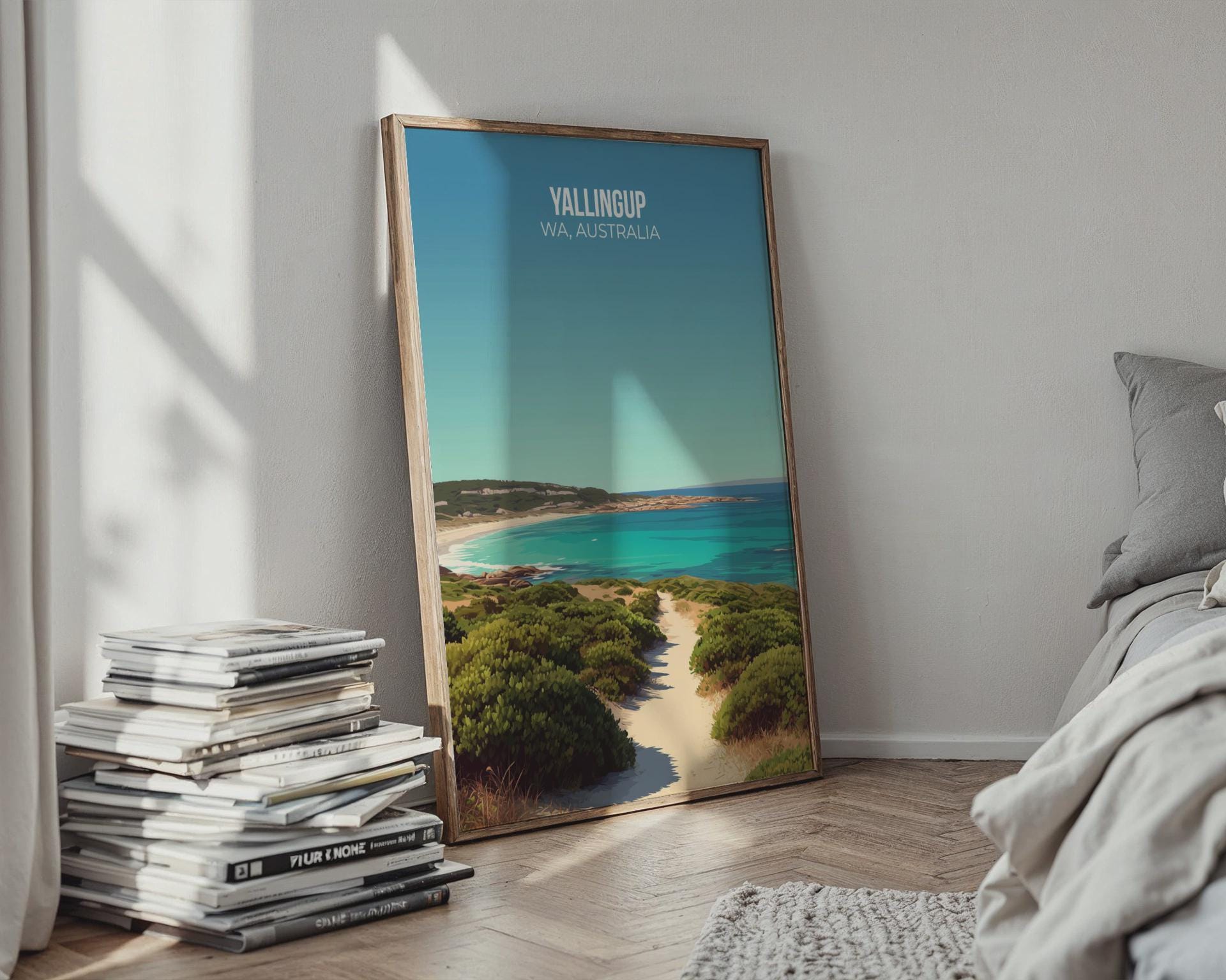 Yallingup Beach Poster Art Print WA Australia Landscape Wall Art - Travel Wall Art