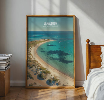 Geraldton WA Australia Beach Poster Art Print - Travel Wall Art