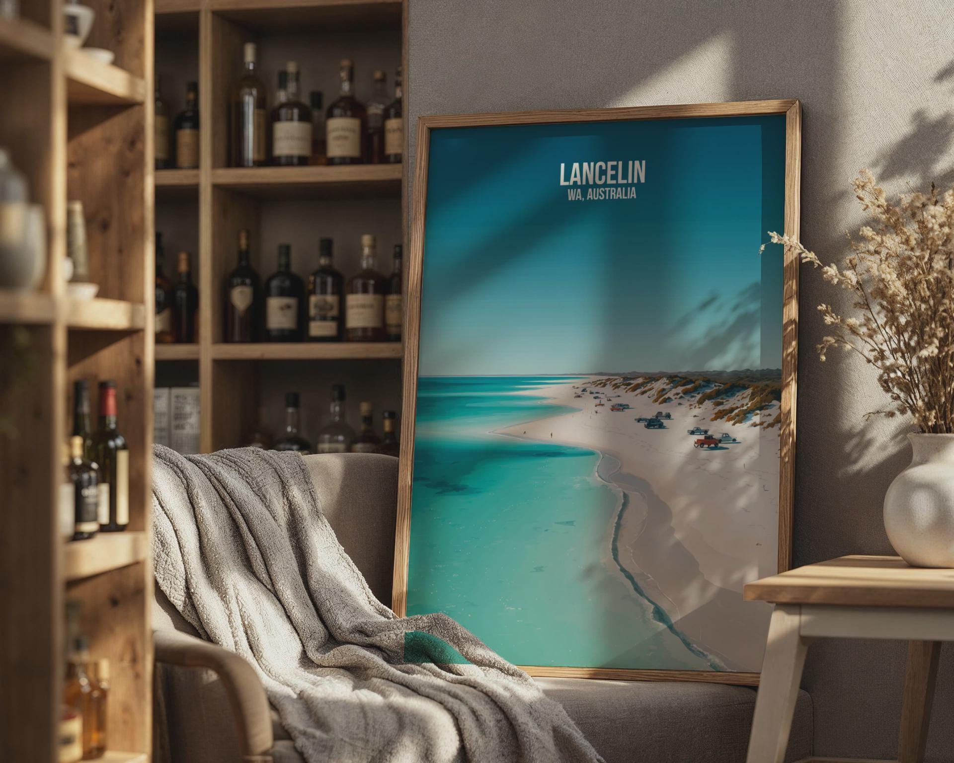 Lancelin WA Australia Beach Poster Wall Art Print - Travel Wall Art